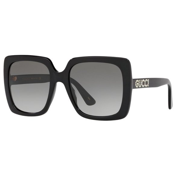 EUC Women’s Gucci Sunglasses GG0418S 54 Black Rectangle MSRP $495